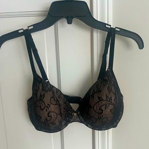 NWOT Natori black lace underwire tshirt bra size 34D